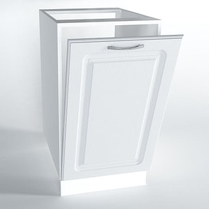 Usa decorativa a masinii de spalat vase Sani, Kvadric, 45 cm, Alb, MDF