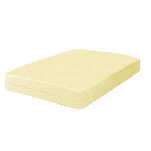 Husa cu fermoar Metru Patrat, pentru saltea de 70x190 cm, din bumbac 100% natural, crem, uni