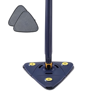 Mop multifunctional NEXTLY pentru suprafete uscate si ude, cap triunghiular rotativ 360,  maner telescopic, ajustabil, 2 lavete incluse