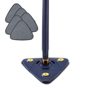 Mop multifunctional NEXTLY pentru suprafete uscate si ude, cap triunghiular rotativ 360,  maner telescopic, ajustabil, 5 lavete incluse
