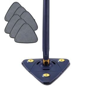 Mop multifunctional NEXTLY pentru suprafete uscate si ude, cap triunghiular rotativ 360,  maner telescopic, ajustabil, 6 lavete incluse