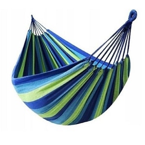 Hamac de gradina, pentru o persoana, cu sac de depozitare, multicolor, max 120 kg, 185x80 cm, KR22WZ2