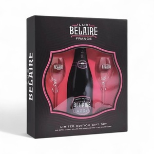 Vin spumant Brut Luc Belaire Rare Rose 12%, 0.75l cu 2 pahare