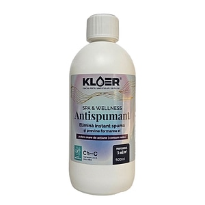 Antispumant Wellness Spa Kloer, elimina instantaneu spuma si previne formarea acesteia, pentru apa piscina, 500 ml