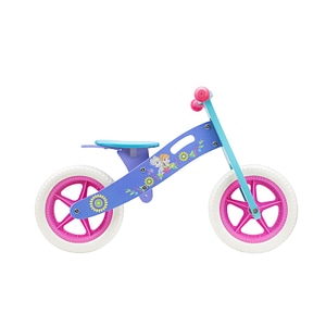 Bicicleta echilibru copii Pegas Wooden Balance Bike Seven Frozen, fara pedale, roti 12", mov-albastru