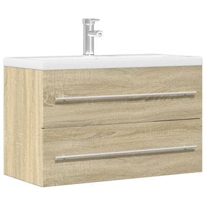 Dulap Suspendat tip Masca pentru Chiuveta Baie 80 cm, PAL Stejar Sonoma