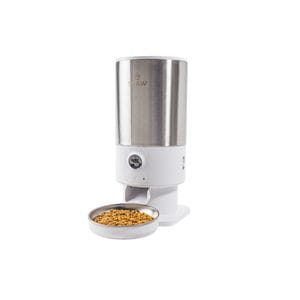 Hranitor automat Smart SHAW PRO V3 pentru caini si pisici, Aplicatie mobila, Camera video Night Vision, Programare hrana, Alb