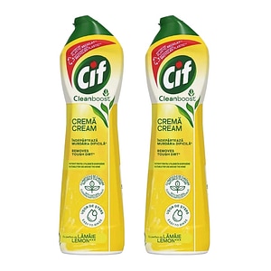 Set 2x crema multisuprafete Cif CleanBoost Lemon, 300 ml