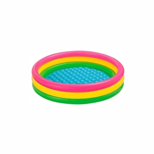 Piscina gonflabila cu podea gonflabila, trei inele colorate, 60 cm