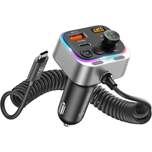 Modulator FM Auto Magift, Bluetooth 5.4, functie incarcator USB 66W, sunet stereo Hi-Fi cu Bass Boost, iesire AUX, incarcare rapida 30w PD & 18W QC 3.0, multifunctional