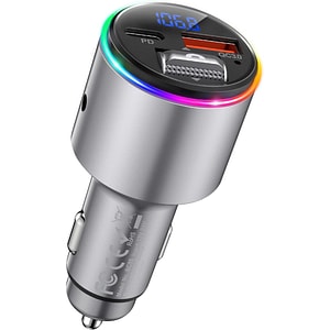 Modulator FM Auto Oria, Bluetooth 5.1, functie incarcator auto cu incarcare rapida PD 20W si QC USB 3.0 18W, AUX, iluminare de fundal, apeluri handsfree, display LED