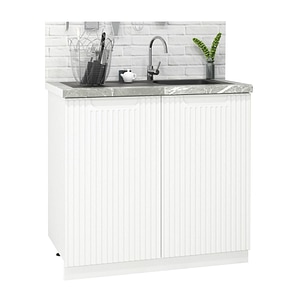 Mobilier bucatarie inferior MDF Badenmob, seria Space, 80x50x78cm, Alb Rustic