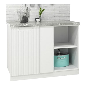 Mobilier bucatarie MDF Badenmob inferior colt dreapta/stanga, seria Space, alb, 100x78x50cm