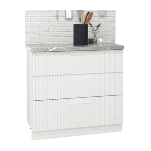 Mobilier bucatarie inferior MDF Badenmob, seria Space, 80x50x78cm, Alb Rustic