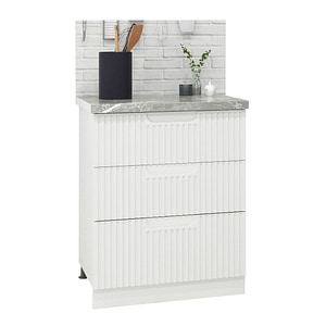 Mobilier bucatarie inferior MDF Badenmob, Seria Space, 60x50x78cm, Alb Rustic