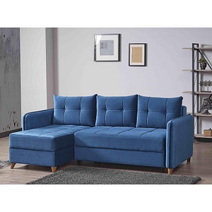 Canapea extensibila Sani Brooklyn, 226x107x79 cm, Albastru
