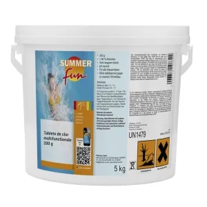Clor multifunctional, 5Kg, pentru piscine. Dizolvare lenta pentru intretinerea permamenta a calitatii apei