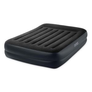 Saltea gonflabila Intex, confectionata din PVC si velur, fibrele FiberTech, cu pompa incorporata, 203 x 152 x 42 cm, negru