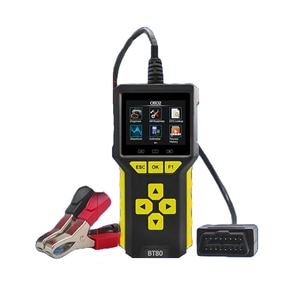 Tester auto universal 2 in 1, OBD2 si tester baterie, 6V, 12V, 24V, volmetru, test de pornire, diagnoza, cautare DTC, citire si stergere coduri de eroare, display LCD, multimarca