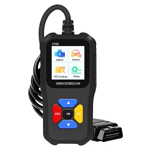 Tester auto universal OBD2, CAN si EOBD, diagnoza, cautare DTC, citire si stergere coduri de eroare, multimarca, negru