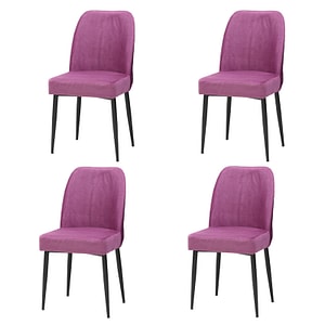 Set 4 scaune de bucatarie Baron material textil, picioare metalice, 97 x 41 x 40 cm, Mov