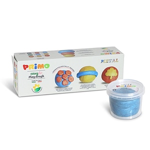 Plastilina Morocolor Primo, 3 culori metalizate, In recipient plastic, 100g