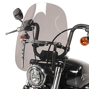 Parbriz ZocoMoto CW1, pentru motociclete personalizate/Chopper/Cruiser, Craftride, 47.4 x 43 cm, Fumuriu