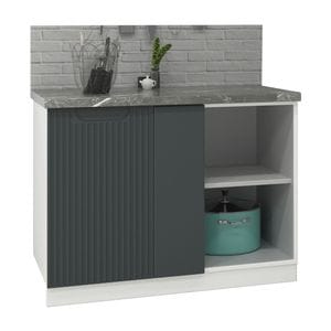 Mobilier bucatarie MDF inferior colt dreapta/stanga Badenmob, seria Space, antracit, 100x78x50cm