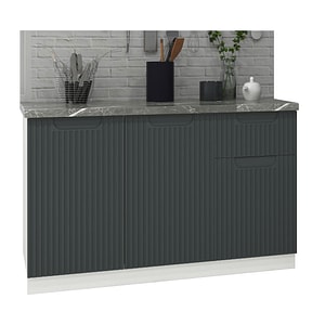 Mobilier bucatarie inferior MDF Badenmob, Seria Space, cu sertar, 120x50x80cm, Antracit