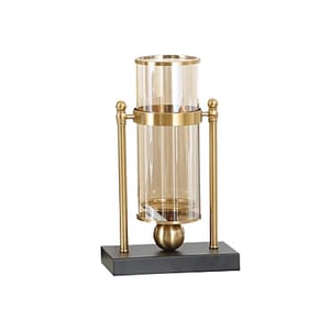 Vaza decorativa pentru flori sau lumanari din sticla fumurie, Sens M, 26x13x44cm