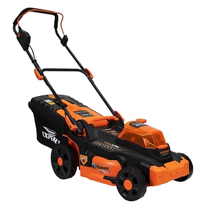 Masina de tuns gazon Ruris Expert, cu 2 acumulatori si incarcator, Li-Ion, 2 x 20 V, functia de colectare, latime de lucru 37 cm, viteza de taiere 3300 rot/min