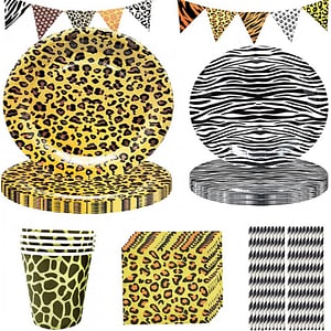 Set de vesela Amycute, carton, multicolor, 61 piese