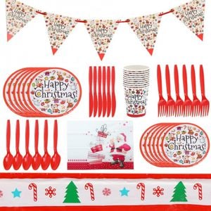 Set de vesela pentru petrecere Ksopsdey, hartie/plastic, multicolor, 82 piese