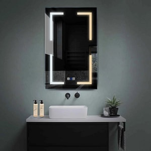 Oglinda LED Reyze Gama Salono Model LED 2, 80x200 cm, Verticala, LED 3000K-6000K Dual, 3 Butoane Touch, Functie dezaburire 30-40, Temperatura LED Ajustabila