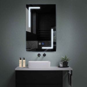 Oglinda LED Reyze Gama Salono Model LED 3, 80x200 cm, Verticala, LED 6000K Rece, 2 Butoane Touch, Functie dezaburire 30-40