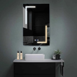 Oglinda LED Reyze Gama Salono Model LED 3, 80x200 cm, Verticala, LED 3000K-6000K Dual, 3 Butoane Touch, Functie dezaburire 30-40, Temperatura LED Ajustabila