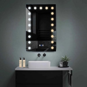 Oglinda LED Reyze Gama Salono Model LED 6, 80x200 cm, Verticala, LED 3000K-6000K Dual, 3 Butoane Touch, Functie dezaburire 30-40, Temperatura LED Ajustabila