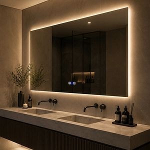 Oglinda LED Reyze Gama Ambient Model LED 1, 70x50 cm, Orizontala, LED 3000K Cald, Buton touch LED
