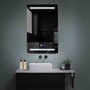 Oglinda LED Reyze Gama Salono Model LED 4, 80x200 cm, Verticala, LED 6000K Rece, 2 Butoane Touch, Functie dezaburire 30-40