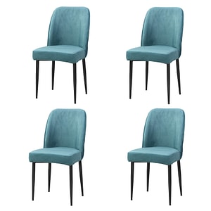 Set 4 scaune de bucatarie Baron material textil, picioare metalice, 97 x 41 x 40 cm, Turcoaz
