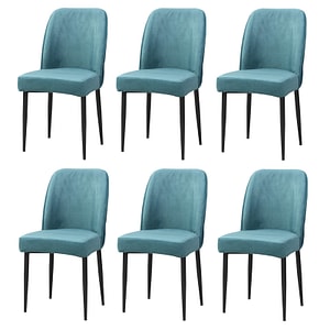 Set 6 scaune de bucatarie Baron material textil, picioare metalice, 97 x 41 x 40 cm, Turcoaz