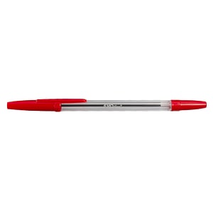 Pix fara mecanism Evoffice, Cu corp transparent, Cu varf 0.7 mm, rosu