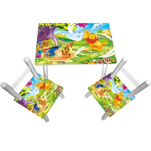 Masuta copii cu 2 scaune Disney Pooh Family, 60 x 40 x 42 cm