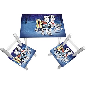 Masuta copii cu 2 scaunele 101 Dalmatieni, 60 x 40 x 42 cm