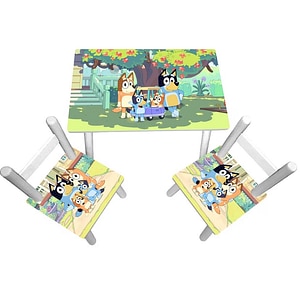 Masuta copii cu 2 scaunele Bluey, 60 x 40 x 42 cm