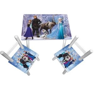 Masuta copii cu 2 scaune Frozen Elsa, 60 x 40 x 42 cm
