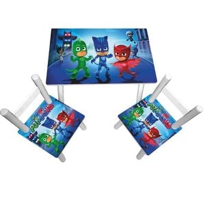 Masuta copii cu 2 scaunele Eroi in Pijama, 60 x 40 x 42 cm