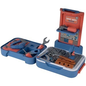 Atelier de bricolaj Malplay, Portabil, 3 in 1, Cu 43 elemente, 36 luni+
