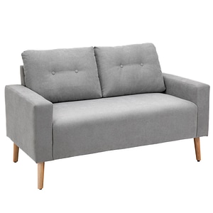 Canapea compacta 2 locuri design modern HomCom, 145x76x88cm, PL, Gri