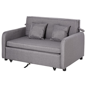 Canapea extensibila compartiment de depozitare HomCom, 136 x 92 x 84cm, Otel, Gri